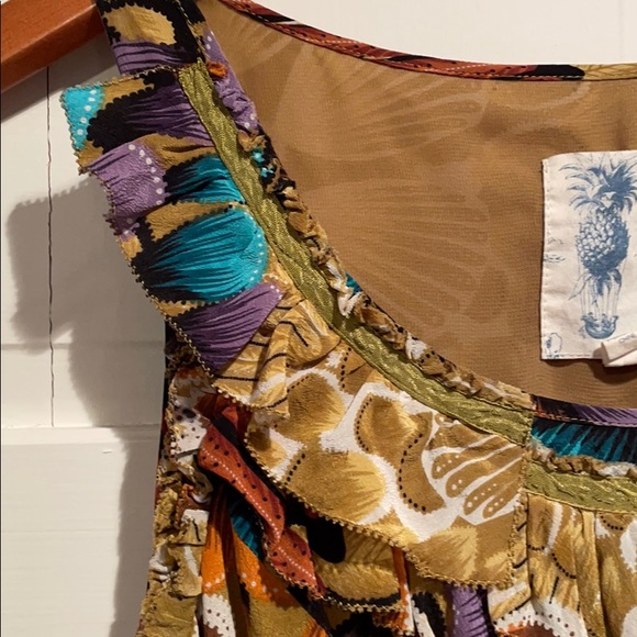 Silk Anthropologie Vibrant Dress - Picture 4 of 10